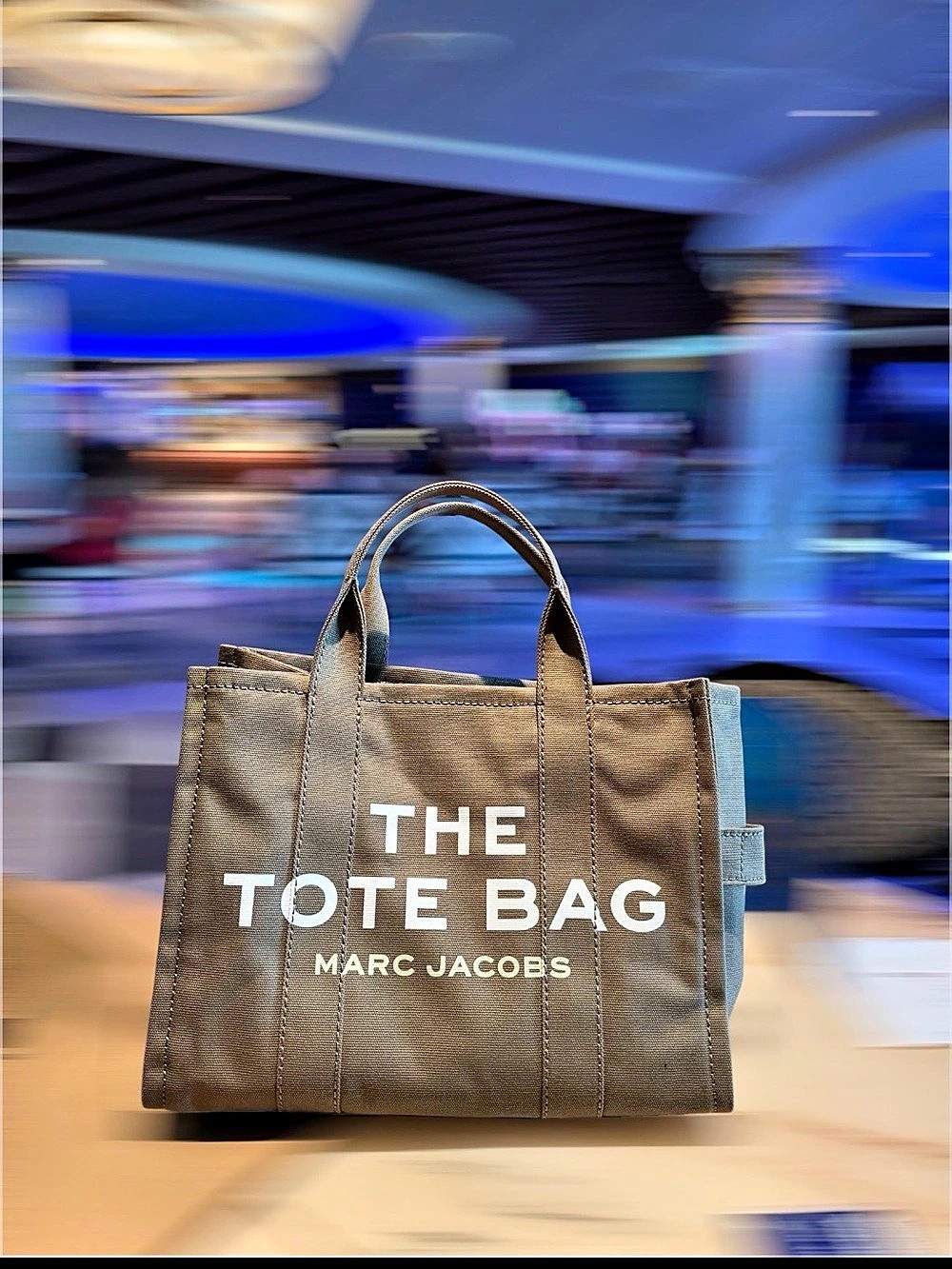 Marc Jacobs The Canvas medium Tote slate green.